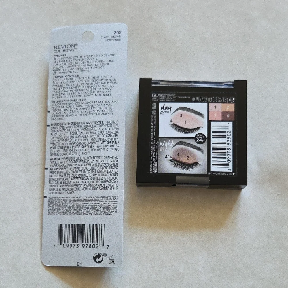 REVLON ColorStay Day to Night Eyeshadow Palette with Black Brown Eyeliner NEW